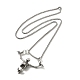 Halloween Theme Skeleton Alloy Pendant Necklaces with Box Chains NJEW-F319-01P-2