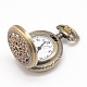 Старинные полые плоские круглые сплава кварцевые часы головки для карманные часы кулон ожерелье материалы WACH-M109-02-2
