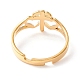 Double Heart with Cross 304 Stainless Steel Adjustable Ring for Women RJEW-B035-06G-3