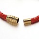 Bracelets à maillons croisés latéraux avec cordon en cuir PU unisexe X-BJEW-L500-08A-3