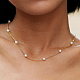 Collar de cadena de acero inoxidable con cuentas de perlas de imitación para mujer. ZY9444-4