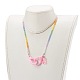 Rainbow Personalized Electroplate Glass Beaded Necklaces NJEW-JN03410-04-4