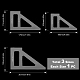アクリルキルティング定規  透明なパッチワーク縫製カッティングクラフト定規diyツール  透明  102~128x160~201x3mm  3個/セット DIY-WH0034-84E-2