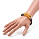Diffuseur d'huile yoga pierre de lave naturelle et synthétique (teinte) perles bracelets extensibles ensemble pour fille femmes BJEW-JB06888-5