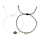 Set di 2 braccialetto con perline intrecciate con cuore acrilico e semi di vetro in 2 colori BJEW-JB09801-1
