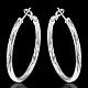 Women Big Earrings Silver Color Plated Brass Fancy Cut Hoop Earrings EJEW-BB11989-3
