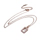 304 Stainless Steel Pendant Necklaces NJEW-I232-10RG-1