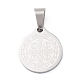 Trendy Necklace Findings Flat Round with San Benito 304 Stainless Steel Charms Pendants STAS-L012-A08P-2