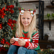 ANATTASOUL 2Pcs 2 Style Christmas Theme Antler Cloth & Iron Alligator Hair Bands MRMJ-AN0001-01-6