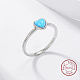 Anello da dito con cuore in opale sintetico azzurro cielo FM4105-3-1