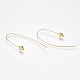 Brass Cubic Zirconia Earring Hooks KK-S350-066G-2