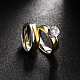 Romantische 316l Titan Stahl Zirkonia Paar Ringe für Frauen RJEW-BB06988-7A-3