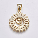 Long-Lasting Plated & Rack Plating Brass Micro Pave Cubic Zirconia Letter Pendants ZIRC-A007-03P-G-2
