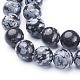 Chapelets de perles de flocon de neige en obsidienne naturelle GSR10mmC009-2