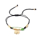 Set di braccialetti di perline intrecciati con filo di nylon regolabile BJEW-JB06436-6