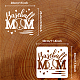 FINGERINSPIRE Baseball Mom Stencil for Painting 11.8x11.8 inch Mother's Day Decoration Plastic PET Love Heart Craft Stencils with Text for DIY Scrapbook DIY-WH0391-0039-2