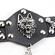 Style punk rock bracelets tête de vache de loup en cuir BJEW-O088-14-4