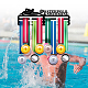 PH PandaHall Medal Hanger Holder Display Rack Waterpolo Swimming Medal Hanger Awards Ribbon Cheer 3 Lines Sport Award Rack Wall Mount Iron Frame for Over 50 Medals Necklace Jewelry 15.75 Inch ODIS-WH0021-060-5