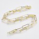 Fabricación de collar de cadena de clip de papel ovalado plano de latón MAK-S072-07A-LG-2