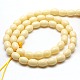 Buddhist Jewelry Beaded Findings Resin Imitation Creamy White Oval Bead Strands RESI-L002-H02-2