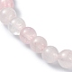 Natürliche runde Perlenarmbänder aus Rosenquarz BJEW-JB09878-01-4