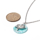 Ожерелье с подвеской в виде ракушки Capiz с цветным покрытием ab NJEW-JN04220-3
