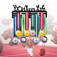 Ph pandahall メダル ホルダー ディスプレイ チアリーディング アワード リボン ハンガー 3 ライン 体操 スポーツ アワード ラック ウォール マウント アイアン フレーム 50 個以上のメダル ランニング バスケットボール 15.75 インチ ODIS-WH0021-061-5
