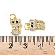 Латунные микро проложить кубического циркония подвески KK-L243-06G-03-3