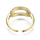 Brass Micro Pave Clear Cubic Zirconia Cuff Rings RJEW-S044-131-NF-4