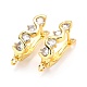 Brass Micro Pave Clear Cubic Zirconia Hoop Earring Findings with Latch Back Closure ZIRC-D120-05G-1