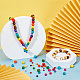 Arricraft 3460pcs 5 styles de perles rondes en bois naturel teint WOOD-AR0001-33-5