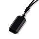 Adjustable Natural Mixed Gemstone Rectangle Pendant Necklace with Nylon Cord for Women NJEW-L171-03-4