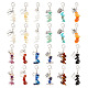 CHGCRAFT 48Pcs 12 Colors Quartz Gemstone Chakra Stone Pendants Natural Stone Charm Pendant Dangle Charms with Lobster Clasps and Alloy Pendant for Keychain Necklace Making HJEW-CA0001-29-1