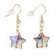 Glass Star Dangle Earrings EJEW-JE04929-3