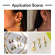 Yilisi 6 paires 3 styles de boucles d'oreilles en laiton huggie hoop EJEW-YS0001-01-7