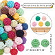 CHGCRAFT 56Pcs 28Colors Mini Crochet Bead Round Wool Crochet Beads for Earring Necklace Bracelet Key Chain Making Crochet Craft Clothing Decoration Diameter 15mm FIND-CA0003-74-2