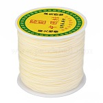 Braided Nylon Thread, Chinese Knotting Cord Beading Cord for Beading Jewelry Making, Lemon Chiffon, 0.8mm, about 100yards/roll