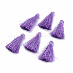 Décorations de pendentif pompon en polyester, support violet, 30~35mm
