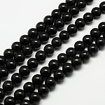 Натуральный Malaysia нити нефритовый шарик, круглый окрашенные бусины, чёрные, 6 мм, отверстия: 1 м, около 64 шт / нитка, 15 дюйм