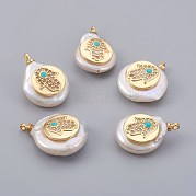 Подвески из натурального пресноводного жемчуга PEAR-F008-05G