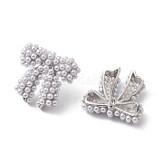 Серьги-гвоздики из латуни с бантом EJEW-M245-01P