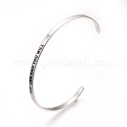 201 Stainless Steel Cuff Bangles BJEW-Q685-08