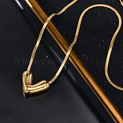 Ожерелья из нержавеющей стали 304 с подвеской в виде сердца и цепочкой-змейкой NJEW-U026-08G