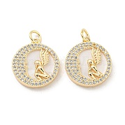 Brass Micro Pave Clear Cubic Zirconia Pendants KK-L211-018G-01