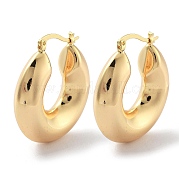 Brass Plain Hoop Earrings EJEW-H301-04G-02
