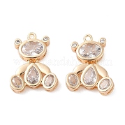Подвески из прозрачного стекла с инкрустацией из латуни KK-S388-04G
