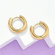 Серьги-кольца Huggie Hoop из нержавеющей стали 304 с ионным покрытием (IP) EJEW-F111-14mm-G