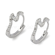 Серьги-кольца из прозрачного кубического циркония EJEW-L292-013P