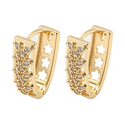 Латунные серьги-кольца из прозрачного кубического циркония EJEW-E295-11KCG