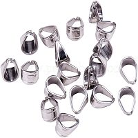 UNICRAFTALE 100pcs Stainless Steel Snap on Bails Silver Tone Pinch Bails  Metal Pushed Clasps Pendant Bails Connectors for Jewelry Pendant Making